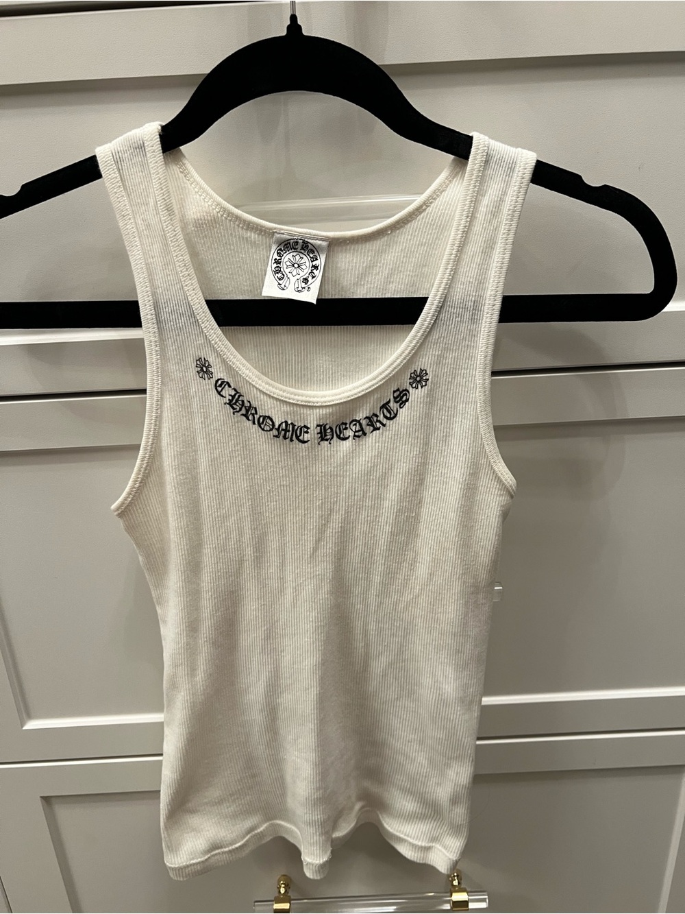 Vintage Chrome Hearts Scroll Logo Rib Tank 90’s Womens Size M